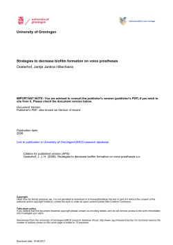 University of Groningen Strategies to decrease biofilm