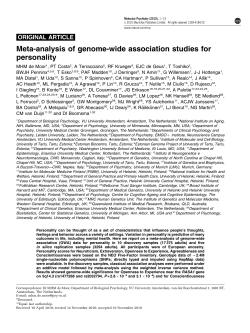 Meta-analysis of genome-wide association studies for personality