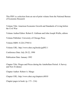 Wages and Prices during the Antebellum Period: A Survey and New