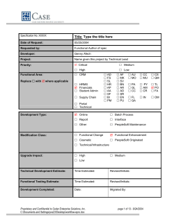 Functional Technical Specifications Template