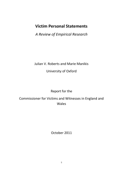 Victim Personal Statements - A review of Empirical Research
