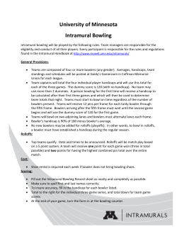 University of Minnesota Intramural Bowling