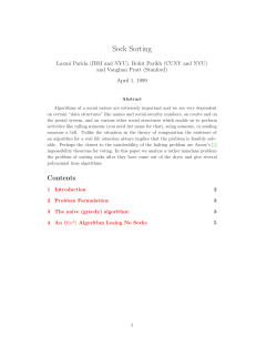 Sock Sorting - Institute for Logic, Language and Computation