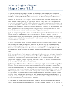 Magna Carta (1215) - UT College of Liberal Arts