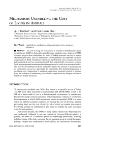 MECHANISMS UNDERLYING THE COST OF LIVING IN ANIMALS
