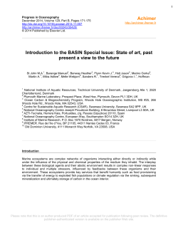 Introduction to the BASIN Special Issue: State of - Archimer