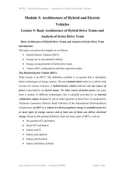 Module 3: Architecture of Hybrid and Electric Vehicles