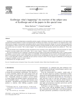 EcoDesign: what`s happening?