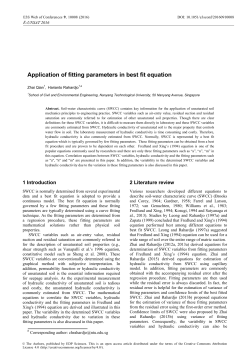 Application of fitting parameters in best fit equation