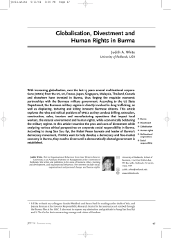 Globalisation, Divestment and Human Rights in Burma