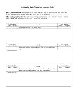 Anticipation Guide for Jourdon Anderson`s Letter