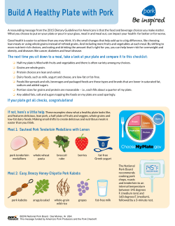 Build A Healthy Plate with Pork