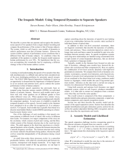 The Iroquois Model: Using Temporal Dynamics to Separate Speakers