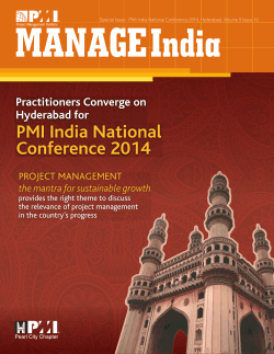 PMI India National Conference 2014, Hyderabad. Volume 5 Issue 10