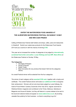 THE WATERCRESS FESTIVAL, 15 MAY