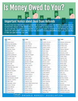 Is Money Owed to You? - Ontario Nurses Association