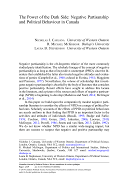 The Power of the Dark Side: Negative Partisanship and Political