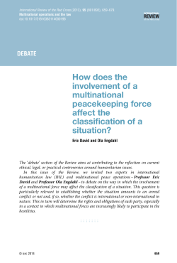 How does the involvement of a multinational peacekeeping force