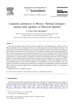 Linguistic politeness in Mexico - Coordinaci&oacute;n de Estudios de
