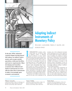 Adopting Indirect Instruments of Monetary Policy