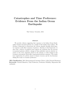 Catastrophes and Time Preference: Evidence From the Indian