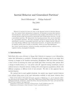 Inertial Behavior and Generalized Partition