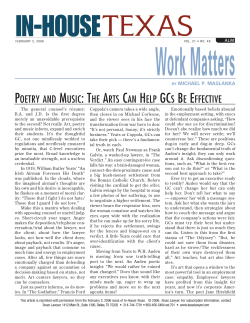 POETRY AND MUSIC: THE ARTS CAN HELP GCS BE EFFECTIVE