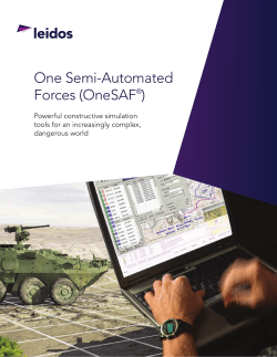 One Semi-Automated Forces (OneSAF&reg;)