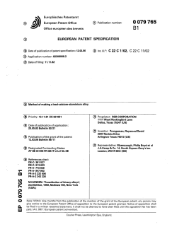 Method of making a lead-calcium-aluminium alloy