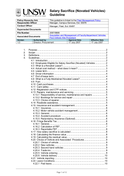 Salary Sacrifice Novated Vehicles Guideline