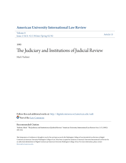 The Judiciary and Institutions of Judicial Review