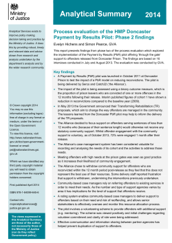 Process evaluation of the HMP Doncaster Payment by Results Pilot