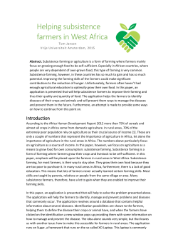 Helping subsistence farmers in West Africa