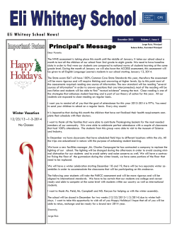 Eli Whitney School News! - Eli Whitney Elementary School