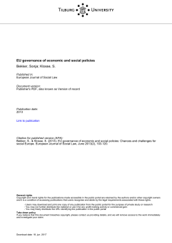Tilburg University EU governance of economic and social policies