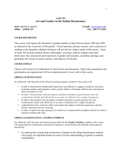 Art and Gender in the Italian Renaissance