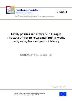 Family policies and diversity in Europe: The state-of-the