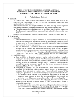 free speech, free exercise, and free assembly in colleges and