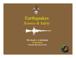 Earthquakes - UWI Seismic Research Centre