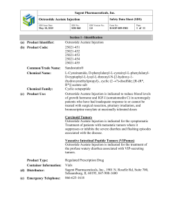 sds sheet - Sagent Pharmaceuticals