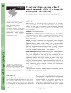 Evolutionary biogeography of South American weevils of the tribe