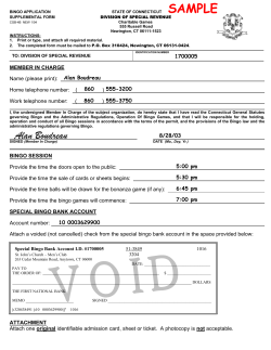 APPLICATION FOR A PERMIT TO STATE OF CONNECTICUT