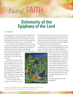 Solemnity of the Epiphany of the Lord