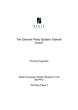 The German Party System: Eternal Crisis?