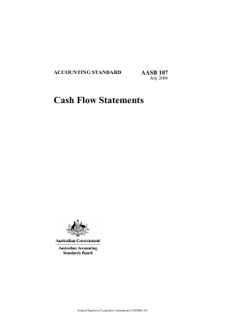 Cash Flow Statements - Federal Register of Legislation