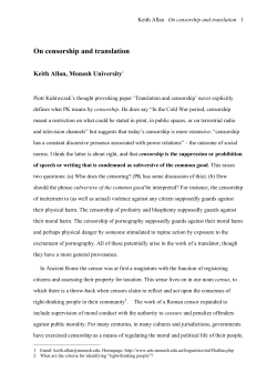 On censorship and translation
