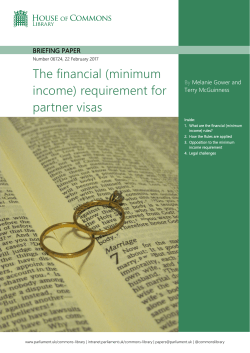 The financial (minimum income) requirement for