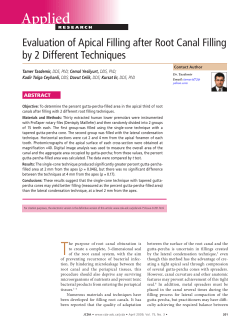 Evaluation of Apical Filling after Root Canal Filling by 2 Different