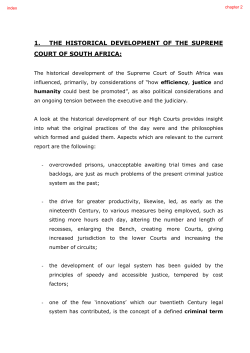 A REVIEW OF THE RECESS SYSTEM IN THE HIGH COURT