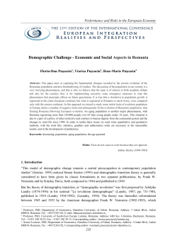 Demographic Challenge - Economic and Social Aspects in Romania